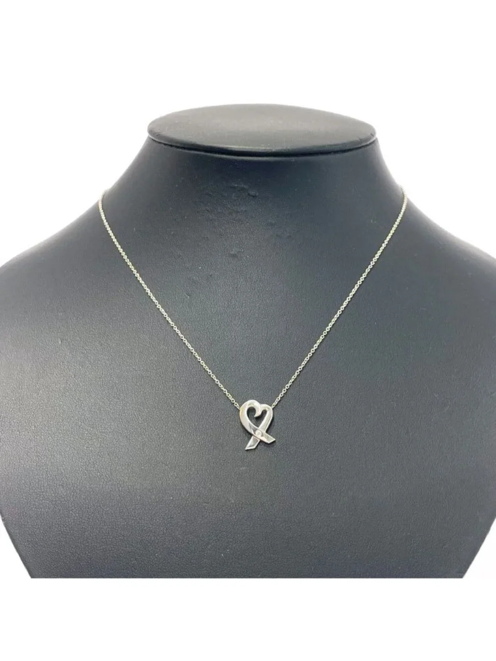 Tiffany & Co Silver Diamond Loving Heart Necklace